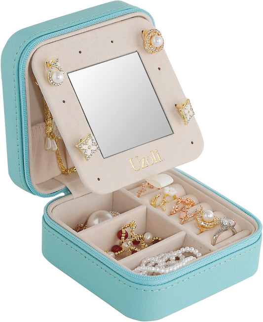 Travel Jewelry Case for Women, Small Travel Jewelry Boxes, Travel Jewelry Organizer for Rings Earrings